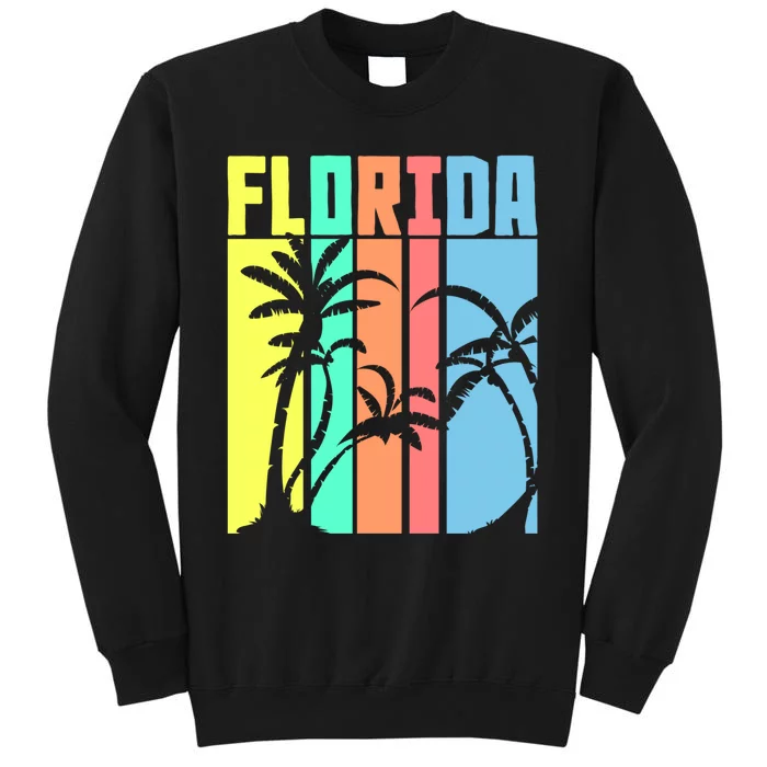 Florida Beach Summer Palm Trees Retro Florida Tall Sweatshirt