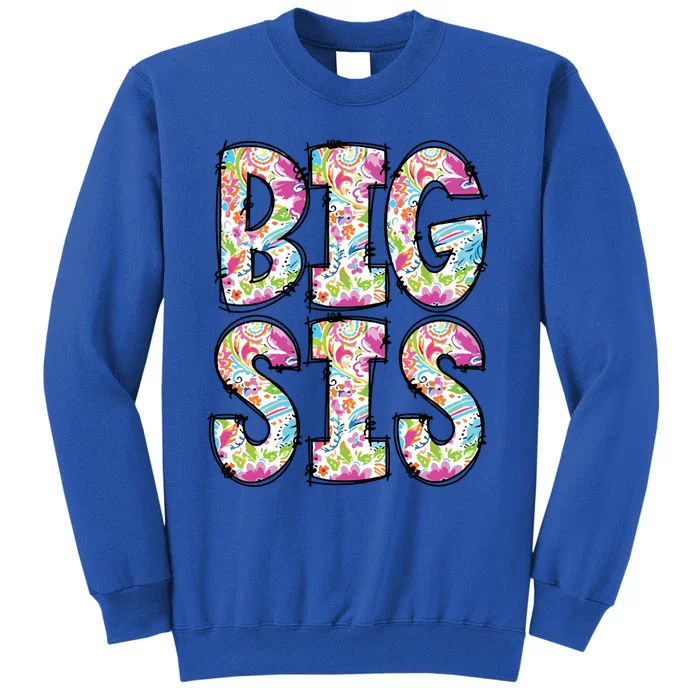 Floral Big Sister Gift Pregnancy Announcement Tall Sweatshirt