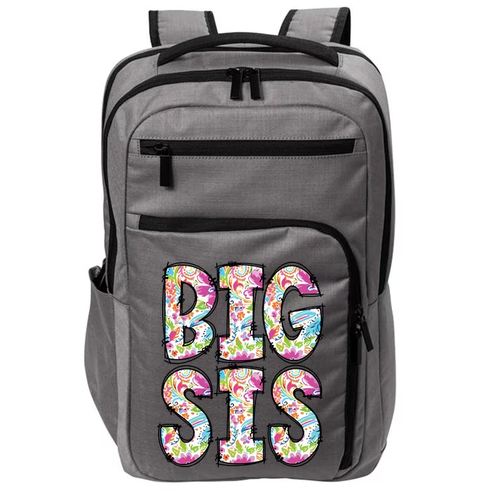 Floral Big Sister Gift Pregnancy Announcement Impact Tech Backpack