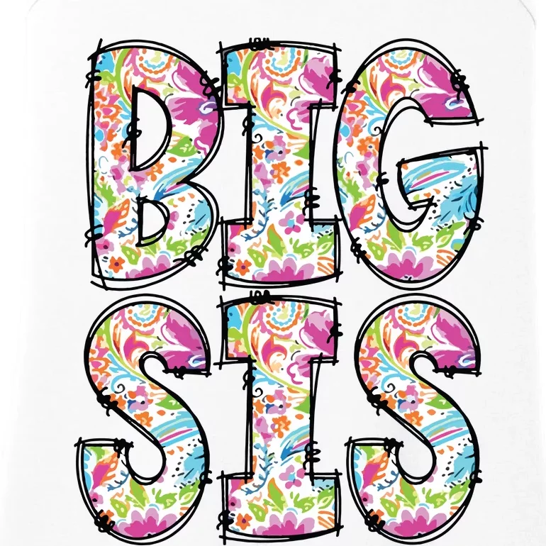 Floral Big Sister Gift Pregnancy Announcement Ladies Essential Tank