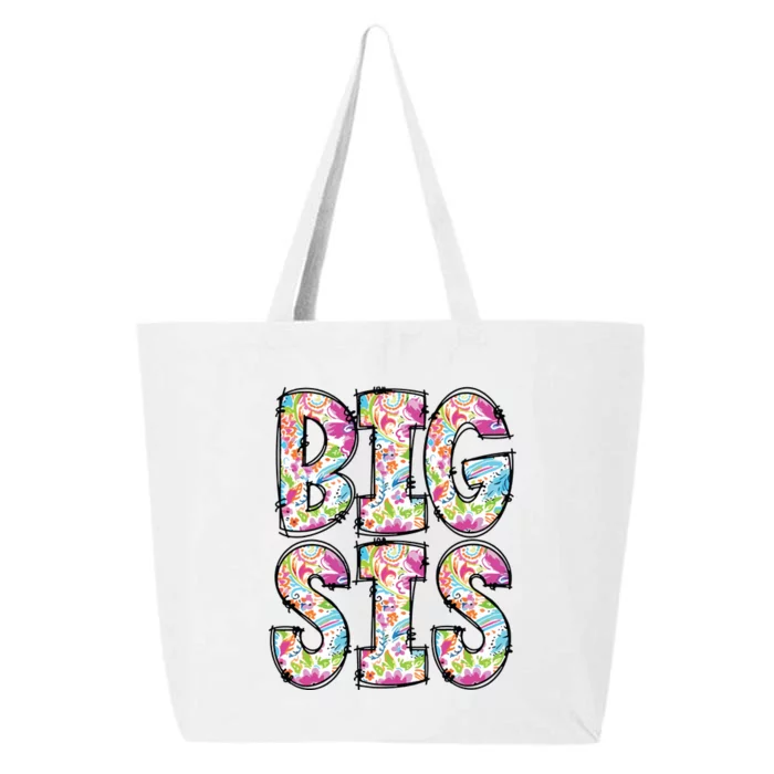 Floral Big Sister Gift Pregnancy Announcement 25L Jumbo Tote