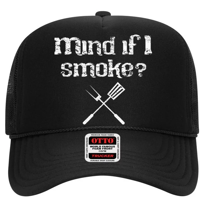 Funny Bbq Smoker Accessory Pitmaster Grill High Crown Mesh Trucker Hat