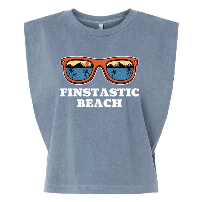 Finstastic Beach Summer Fishing Tropical Fisher Family Cool Gift Garment-Dyed Women's Muscle Tee