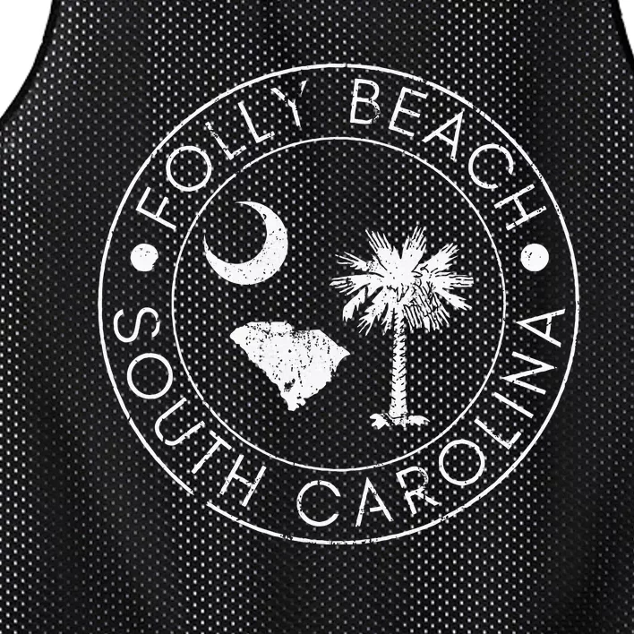 Folly Beach South Carolina Palmetto Map Flag Mesh Reversible Basketball Jersey Tank