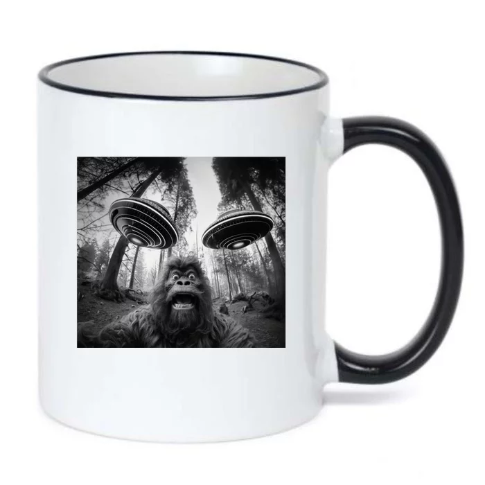 Funny Bigfoot Sasquatch Alien Ufo For Women Graphic Black Color Changing Mug