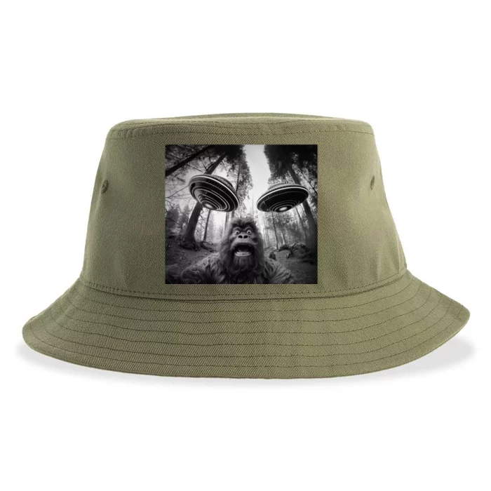 Funny Bigfoot Sasquatch Alien Ufo For Women Graphic Sustainable Bucket Hat