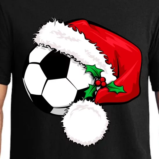 Football Ball Santa's Hat Christmas Xmas Soccer Fan Gift Funny Gift Pajama Set