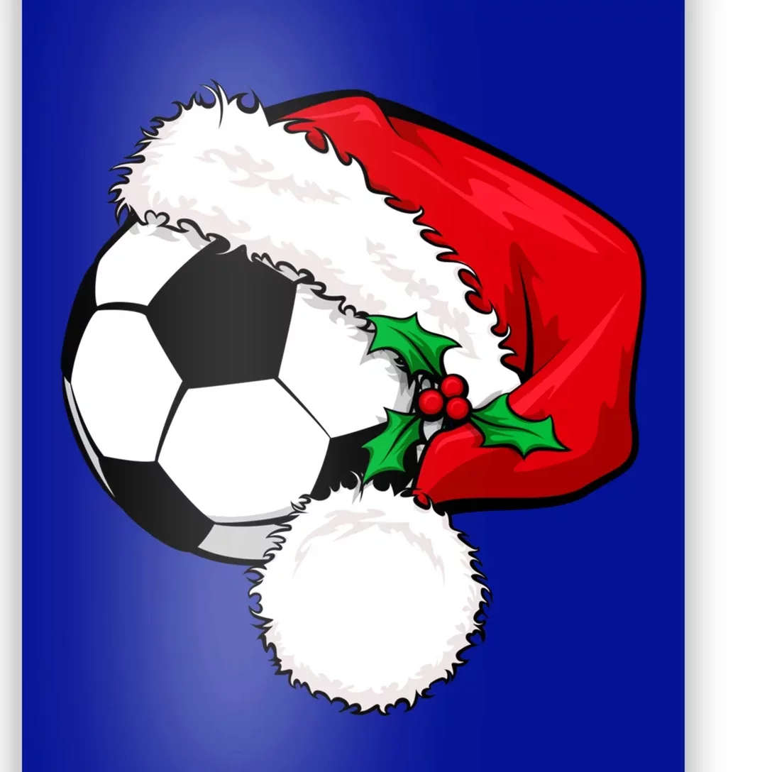 Football Ball Santa's Hat Christmas Xmas Soccer Fan Gift Funny Gift Poster