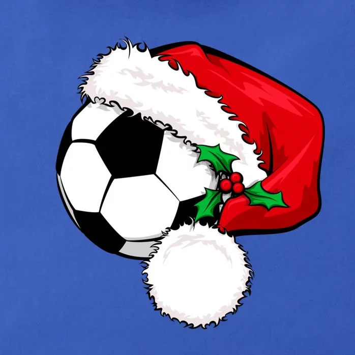 Football Ball Santa's Hat Christmas Xmas Soccer Fan Gift Funny Gift Zip Tote Bag