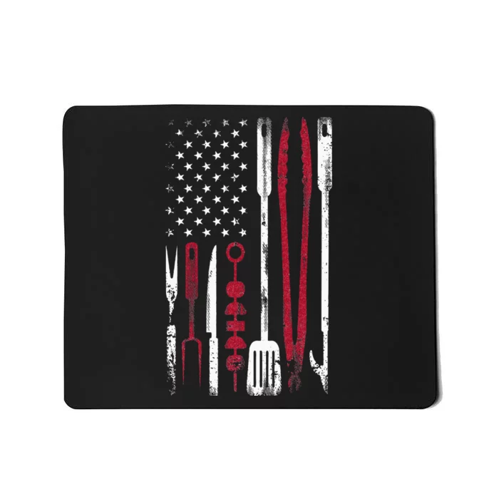 Funny Barbecue Smoke US Flag July 4th Of BBQ Tools Grilling Mousepad