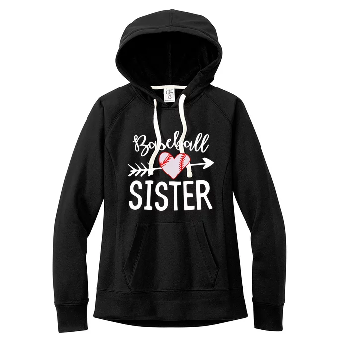 Funny Baseball Sister quote Sister cool Baseball Sister Women's Fleece Hoodie