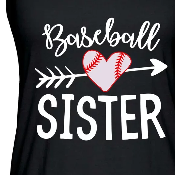 Funny Baseball Sister quote Sister cool Baseball Sister Ladies Essential Flowy Tank