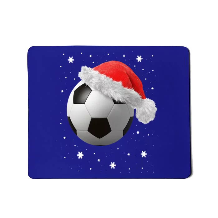 Football Ball Santa's Hat Christmas Xmas Soccer Fan Funny Gift Mousepad