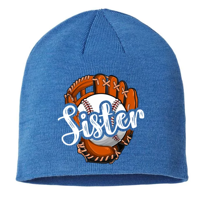 Funny Baseball Sister Funny Baseball Lover Mothers Day Mama Gift 8 1/2in Sustainable Knit Beanie