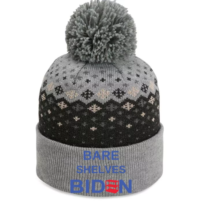 Funny Bare Shelves Biden E Parody Logo #Fjb The Baniff Cuffed Pom Beanie