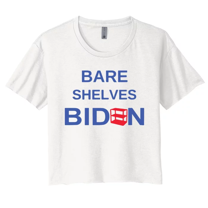 Funny Bare Shelves Biden E Parody Logo #Fjb Women's Crop Top Tee