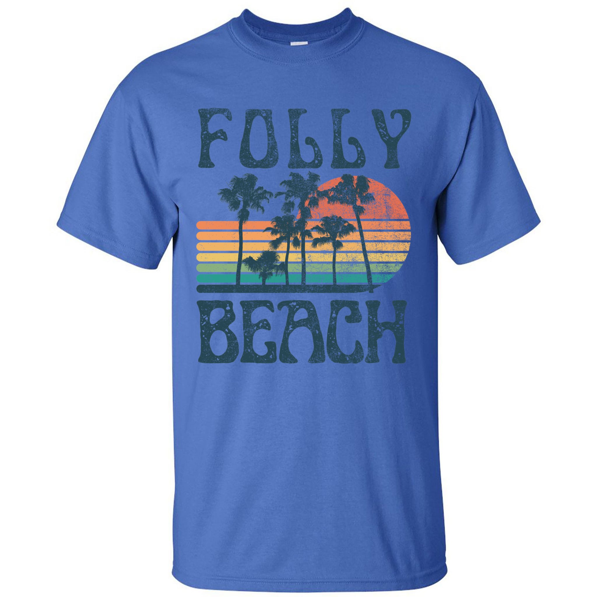 Boost Lee Grøn baggrund Folly Beach South Carolina Summer Vacation Vintage Cute Gift Tall T-Shirt |  TeeShirtPalace