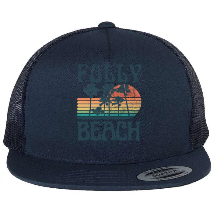 Folly Beach South Carolina Summer Vacation Vintage Cute Gift Flat Bill Trucker Hat