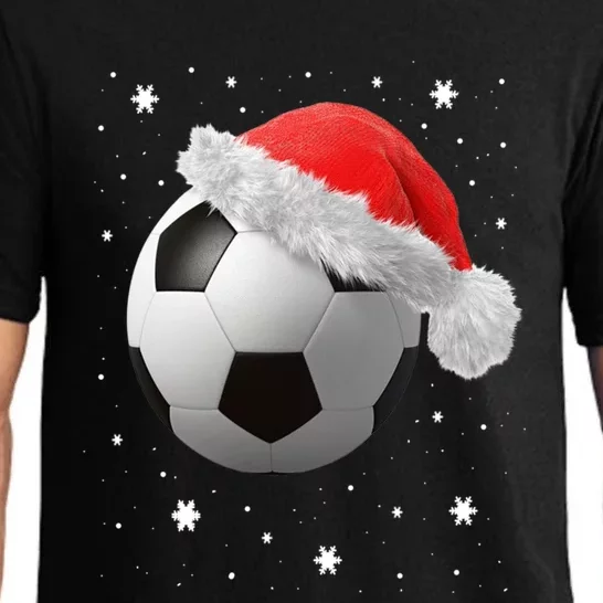 Football Ball SantaS Hat Christmas Xmas Soccer Fan Gift Pajama Set