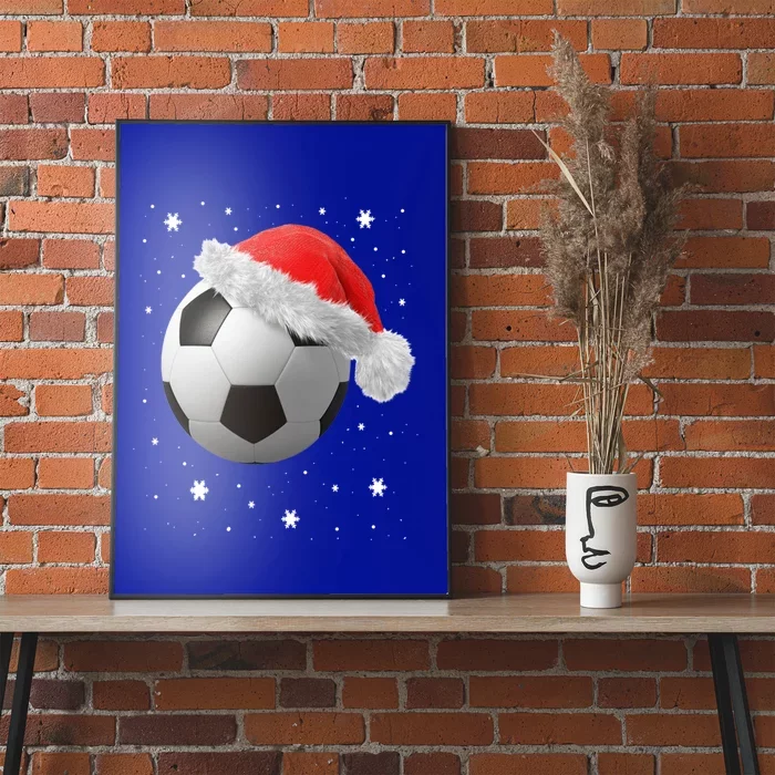 Football Ball SantaS Hat Christmas Xmas Soccer Fan Gift Poster