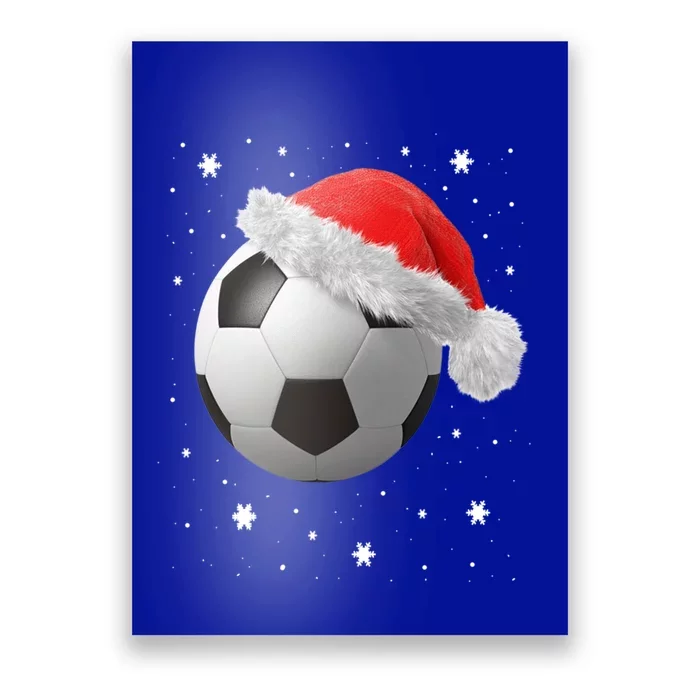 Football Ball SantaS Hat Christmas Xmas Soccer Fan Gift Poster