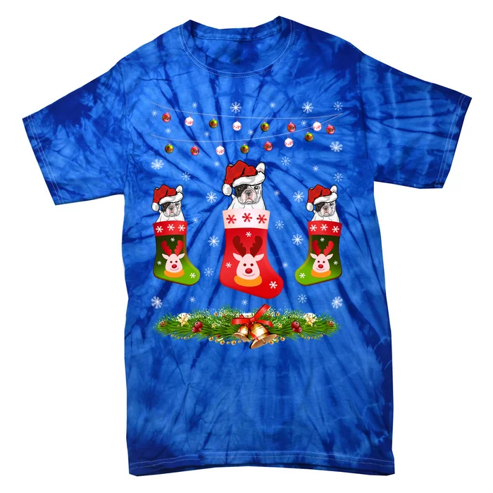 French Bulldog Stocking Xmas Gift French Bulldog Christmas Great Gift Tie-Dye T-Shirt