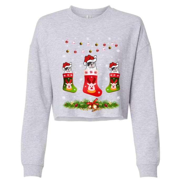 French Bulldog Stocking Xmas Gift French Bulldog Christmas Great Gift Cropped Pullover Crew