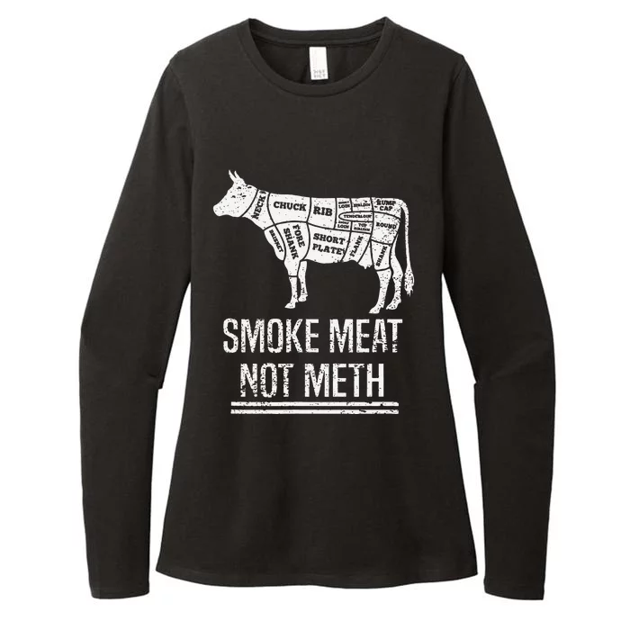 Funny BBQ Smoke Meat Not Meth Anti Drug Barbecue Grilling Womens CVC Long Sleeve Shirt