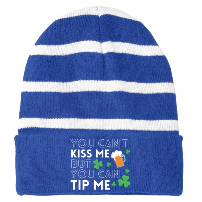 Funny Bartender St Patricks Day Waiter Waitress Server Gift Striped Beanie with Solid Band