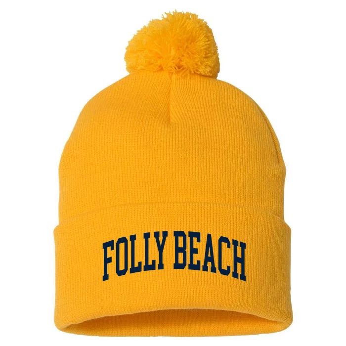 Folly Beach South Carolina Souvenir Pom Pom 12in Knit Beanie