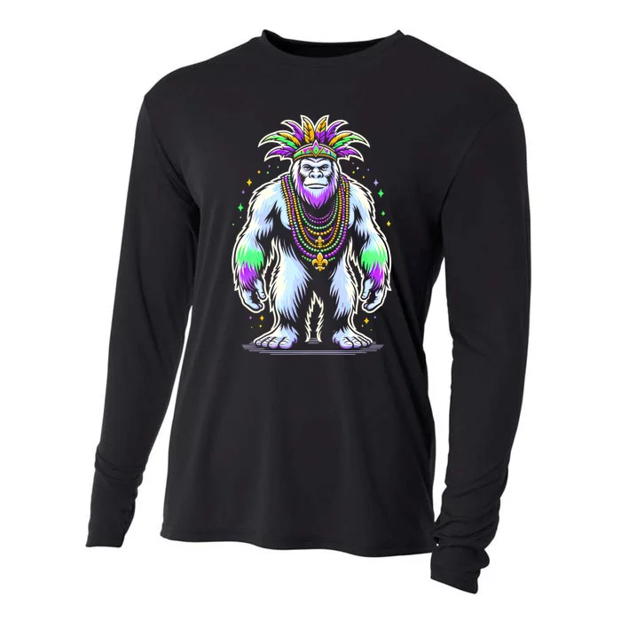 Funny Bigfoot Sasquatch Mardi Gras Festival Costume Cooling Performance Long Sleeve Crew