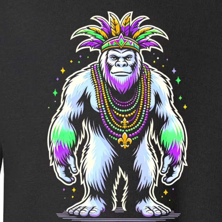 Funny Bigfoot Sasquatch Mardi Gras Festival Costume Toddler Sweatshirt