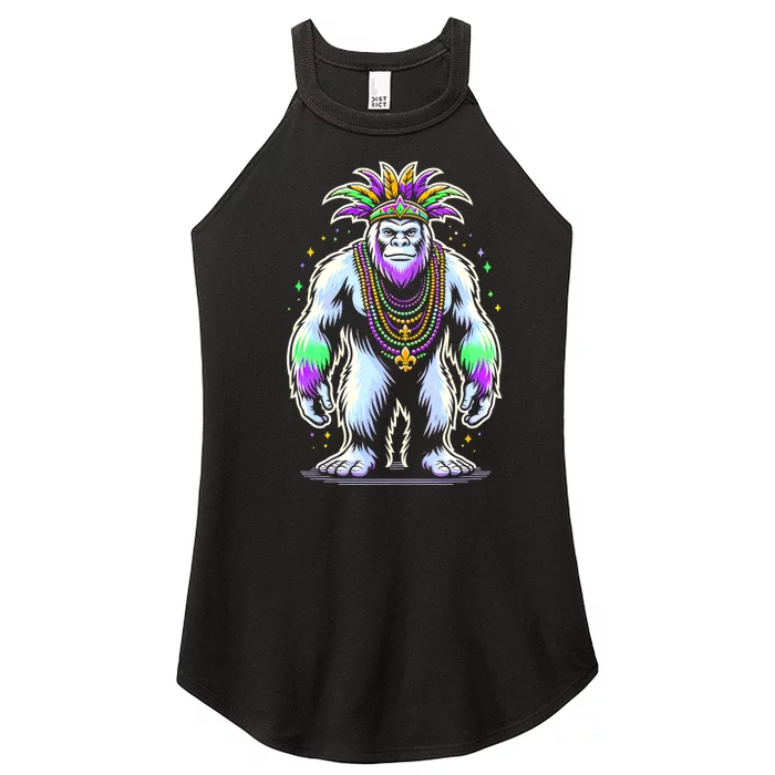 Funny Bigfoot Sasquatch Mardi Gras Festival Costume Women’s Perfect Tri Rocker Tank