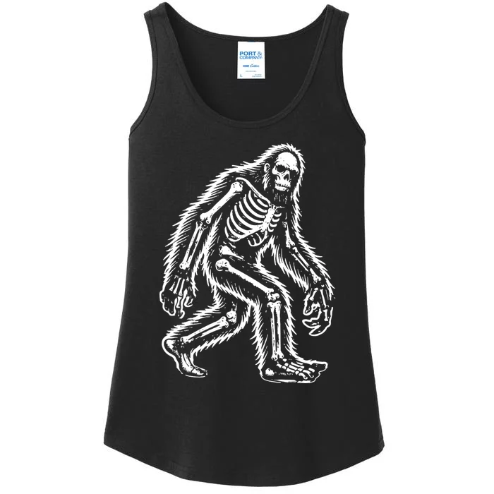 Funny Bigfoot Sasquatch Halloween Skeleton Ladies Essential Tank