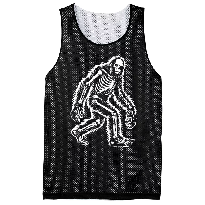 Funny Bigfoot Sasquatch Halloween Skeleton Mesh Reversible Basketball Jersey Tank