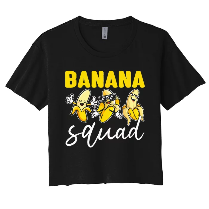 Funny BANANA SQUAD That’s Bananas Halloween Costume Women's Crop Top Tee