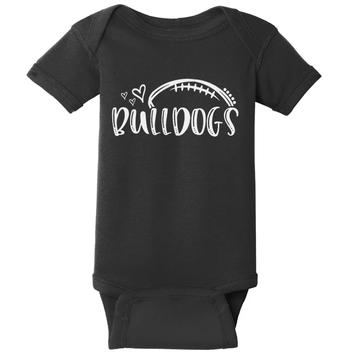 Football Bulldogs School Sports Fan Team Spirit Baby Bodysuit