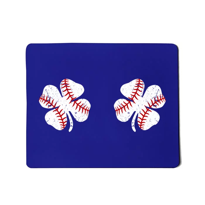 Funny Baseball St Patricks Day Shamrock Boobs Catcher Gift Mousepad