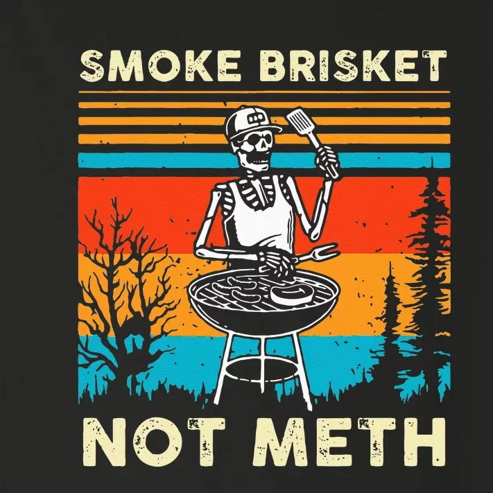 Funny BBQ Skeleton Smoke Brisket Not Meth Grilling Master Toddler Long Sleeve Shirt