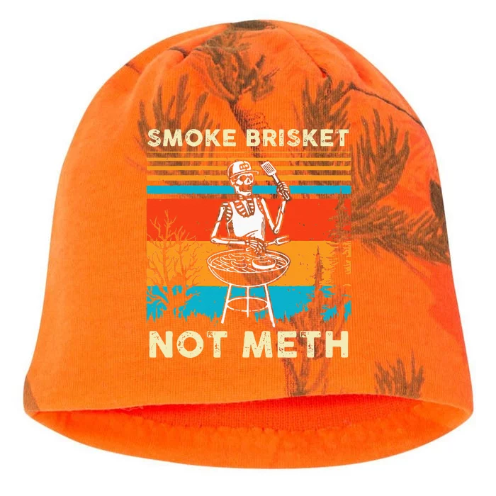 Funny BBQ Skeleton Smoke Brisket Not Meth Grilling Master Kati - Camo Knit Beanie