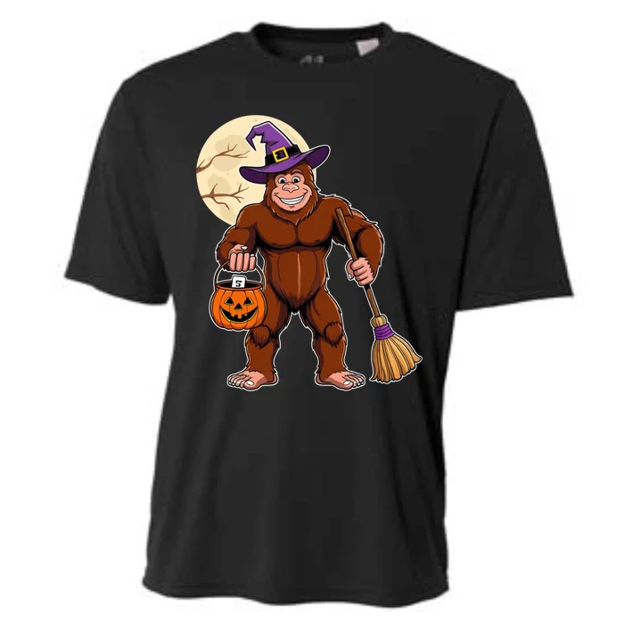 Funny Bigfoot Sasquatch Witch Halloween Costume Cooling Performance Crew T-Shirt