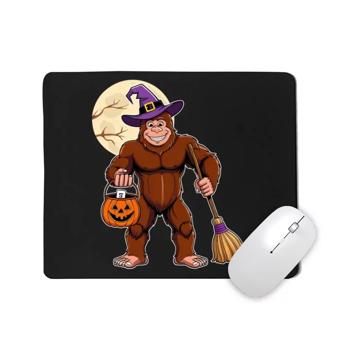 Funny Bigfoot Sasquatch Witch Halloween Costume Mousepad