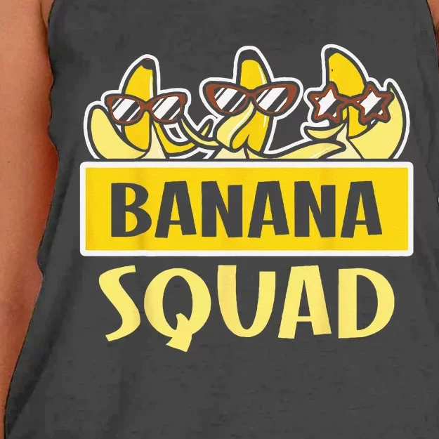 Funny BANANA SQUAD That’s Bananas Halloween Costume Women's Knotted Racerback Tank