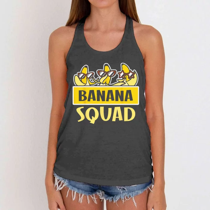 Funny BANANA SQUAD That’s Bananas Halloween Costume Women's Knotted Racerback Tank