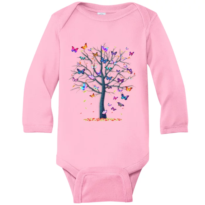 Funny Butterfly Saying Grey Classic Fit Baby Long Sleeve Bodysuit