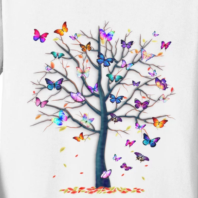 Funny Butterfly Saying Grey Classic Fit Kids Long Sleeve Shirt