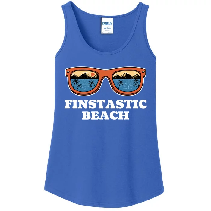 Finstastic Beach Summer Fishing Tropical Fisher Family Gift Ladies Essential Tank