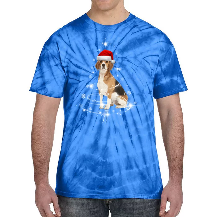 Funny Beagle Santa Merry Christmas Tree Xmas Costume Gift Tie-Dye T-Shirt