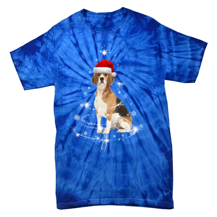 Funny Beagle Santa Merry Christmas Tree Xmas Costume Gift Tie-Dye T-Shirt