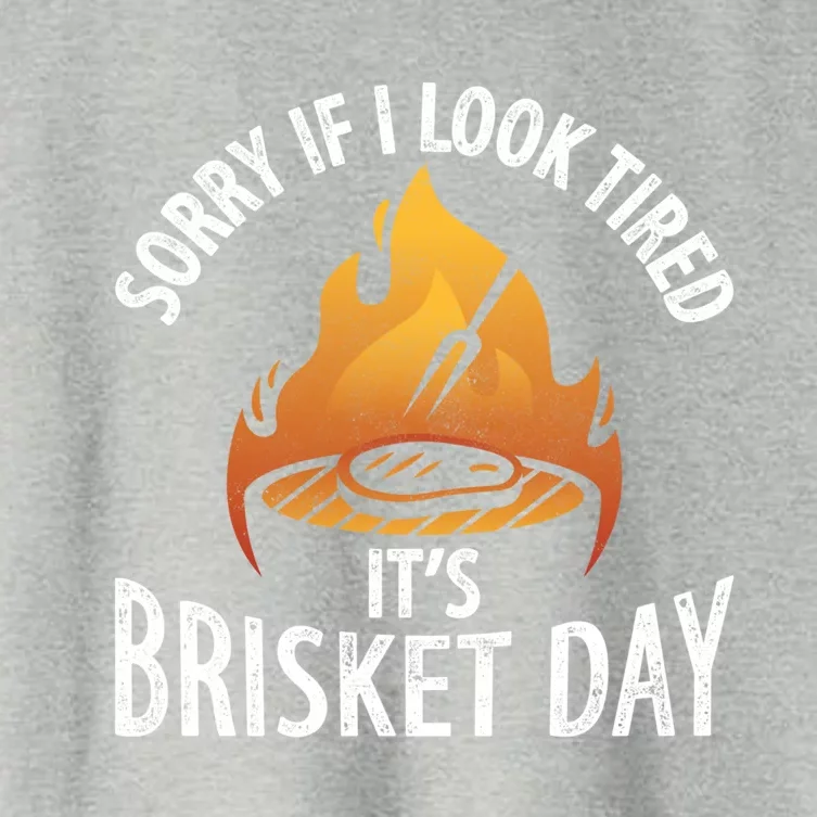 Funny Bbq Sorry If I Look Tired It's Brisket Day Smoking Gift Women's Crop Top Tee